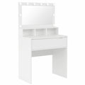 Schminktisch – 80 × 39,5 × 135 cm, mit LED-Beleuchtung, mit Schubladen, aus Holzwerkstoff, für Schlafzimmer