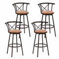 Barhocker – 4er-Set, 75,5 cm, Industriestil, drehbar, Braun, für Esszimmer und Küche