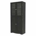 Hochschrank – 60 × 31,5 × 161,5 cm, aus Holz, Schwarz, für Küche, Wohnzimmer und Büro