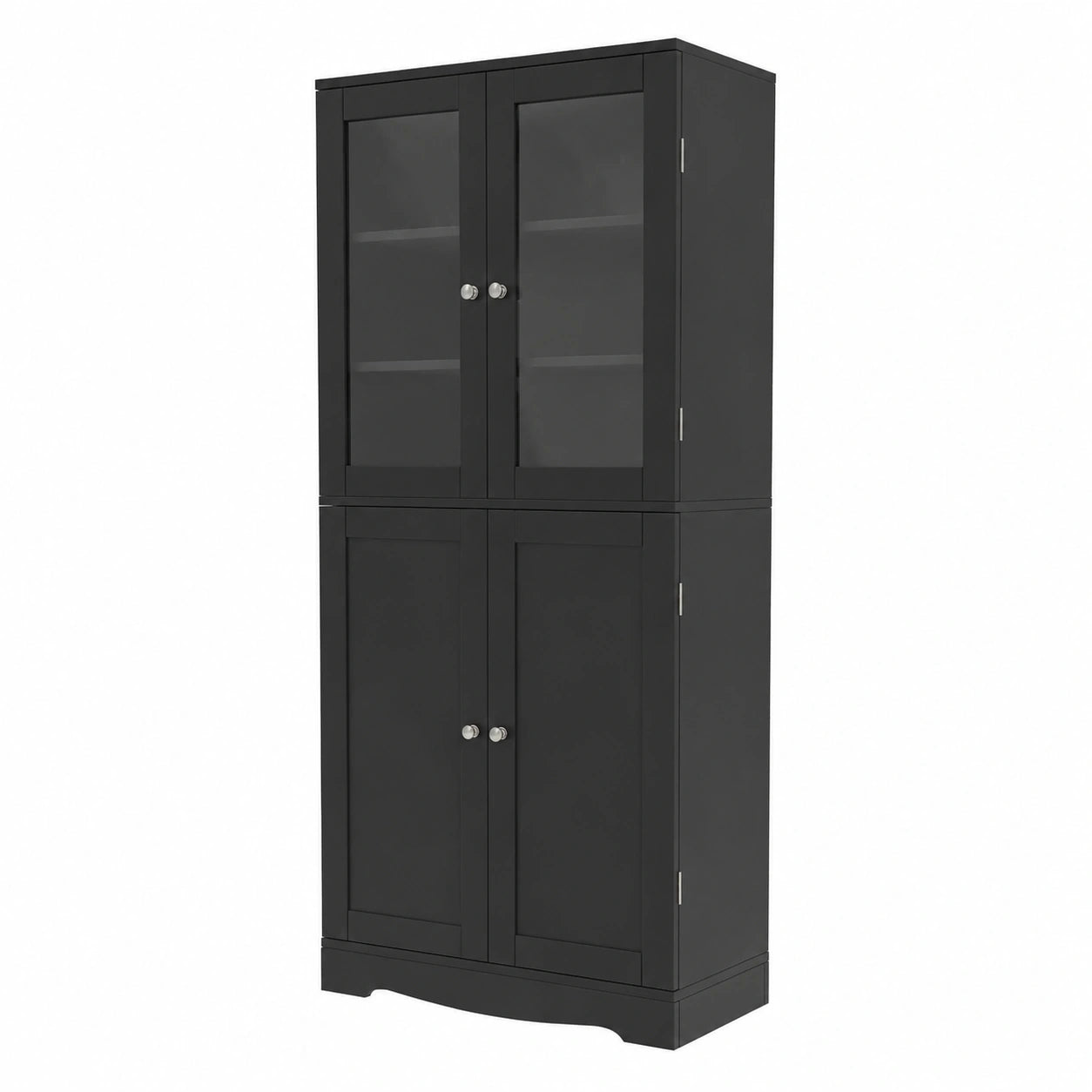 Hochschrank – 60 × 31,5 × 161,5 cm, aus Holz, Schwarz, für Küche, Wohnzimmer und Büro