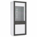 Vitrine – 73,3 × 197 × 53 cm, moderner Stil, Betonoptik, für Wohnzimmer