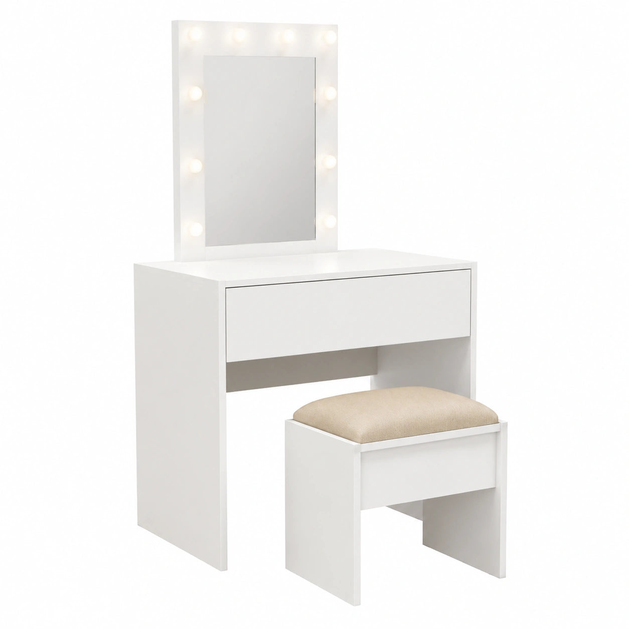 Schminktisch – 60 × 40 × 70 cm, mit Stauraum, mit Schubladen, aus Holzwerkstoff, für Schlafzimmer