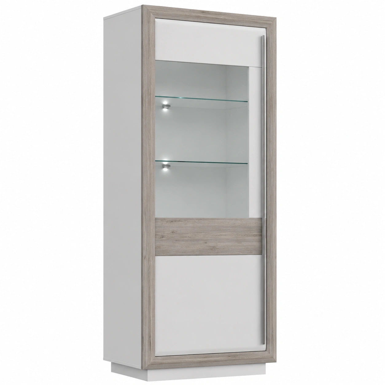 Vitrine – 68,2 × 196,9 × 53 cm, moderner Stil, aus Eichenholz, für Wohnzimmer