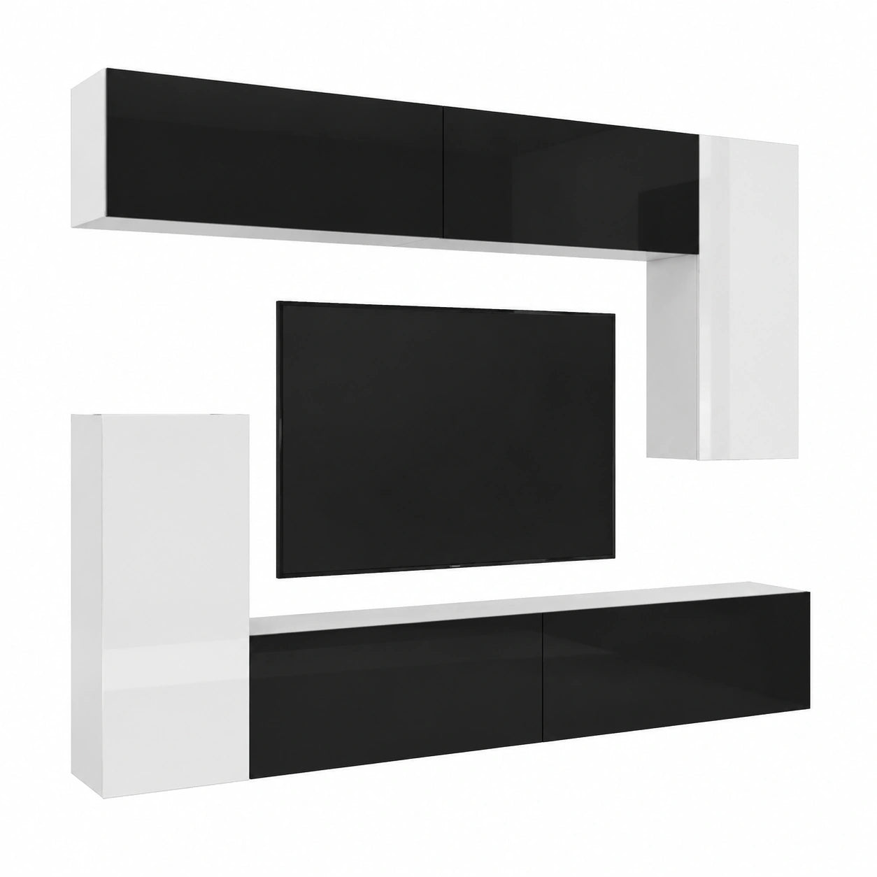 Wohnwand – 250 cm, Schwarz