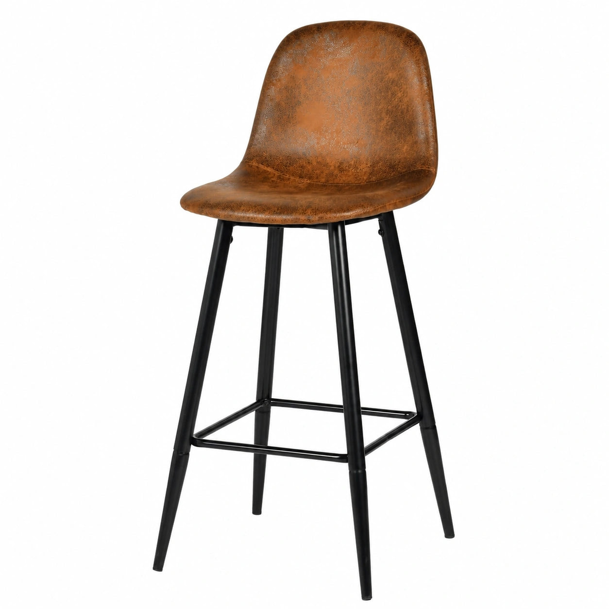 Barhocker – 2er-Set, 72 cm, Industriestil, aus Kunstleder, Braun, für Küche