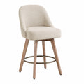 Barhocker – 2er-Set, 65 cm, drehbar, gepolstert, aus Buchenholz und Stoff