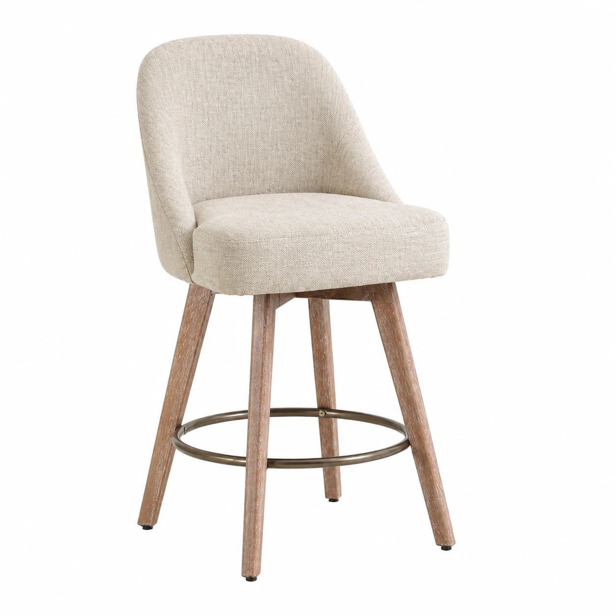 Barhocker – 2er-Set, 65 cm, drehbar, gepolstert, aus Buchenholz und Stoff
