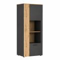 Vitrine – 80 × 195 × 42 cm, aus Eichenholz, Anthrazit