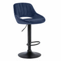 Barhocker – 2er-Set, drehbar, höhenverstellbar, gepolstert, aus Metall, Schwarz und Blau