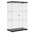 Glasvitrine – 125 × 79 × 36,5 cm, mit LED-Beleuchtung, Schwarz