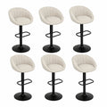 Barhocker – höhenverstellbar, gepolstert, aus Stoff, Beige, für Küche