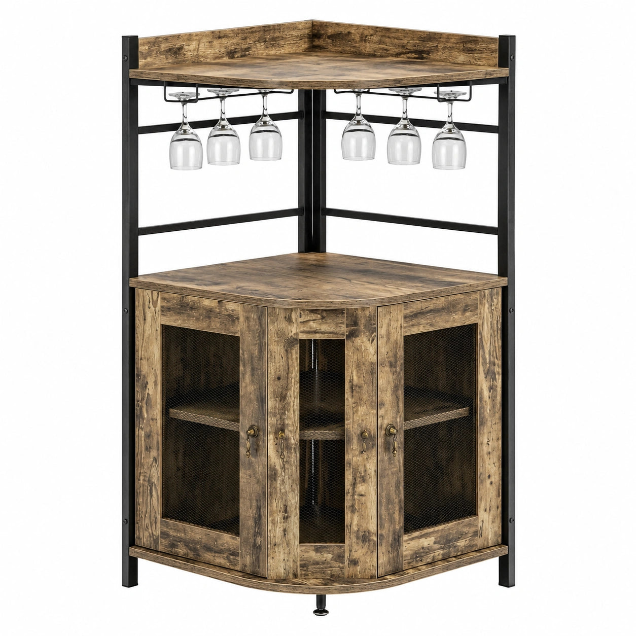 Schrank – 46 × 46 × 130 cm, Industriestil, Hellbraun, für Küche