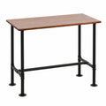 Bartisch – 108 × 120 × 61 cm, Industriestil, mit Ablagen, aus Kiefernholz und Metall, Braun