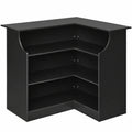 Bartisch – 130 × 100 × 112 cm, mit Stauraum, aus Holzwerkstoff, Schwarz, für Küche und Wohnzimmer