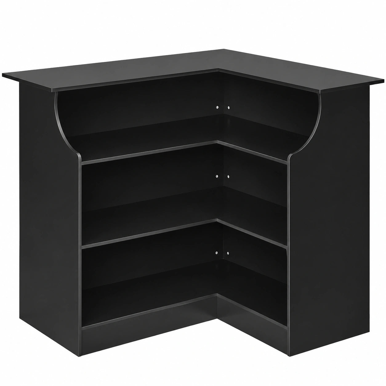 Bartisch – 130 × 100 × 112 cm, mit Stauraum, aus Holzwerkstoff, Schwarz, für Küche und Wohnzimmer