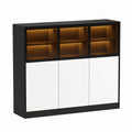 Vitrine – mit LED-Beleuchtung, aus Glas, Schwarz
