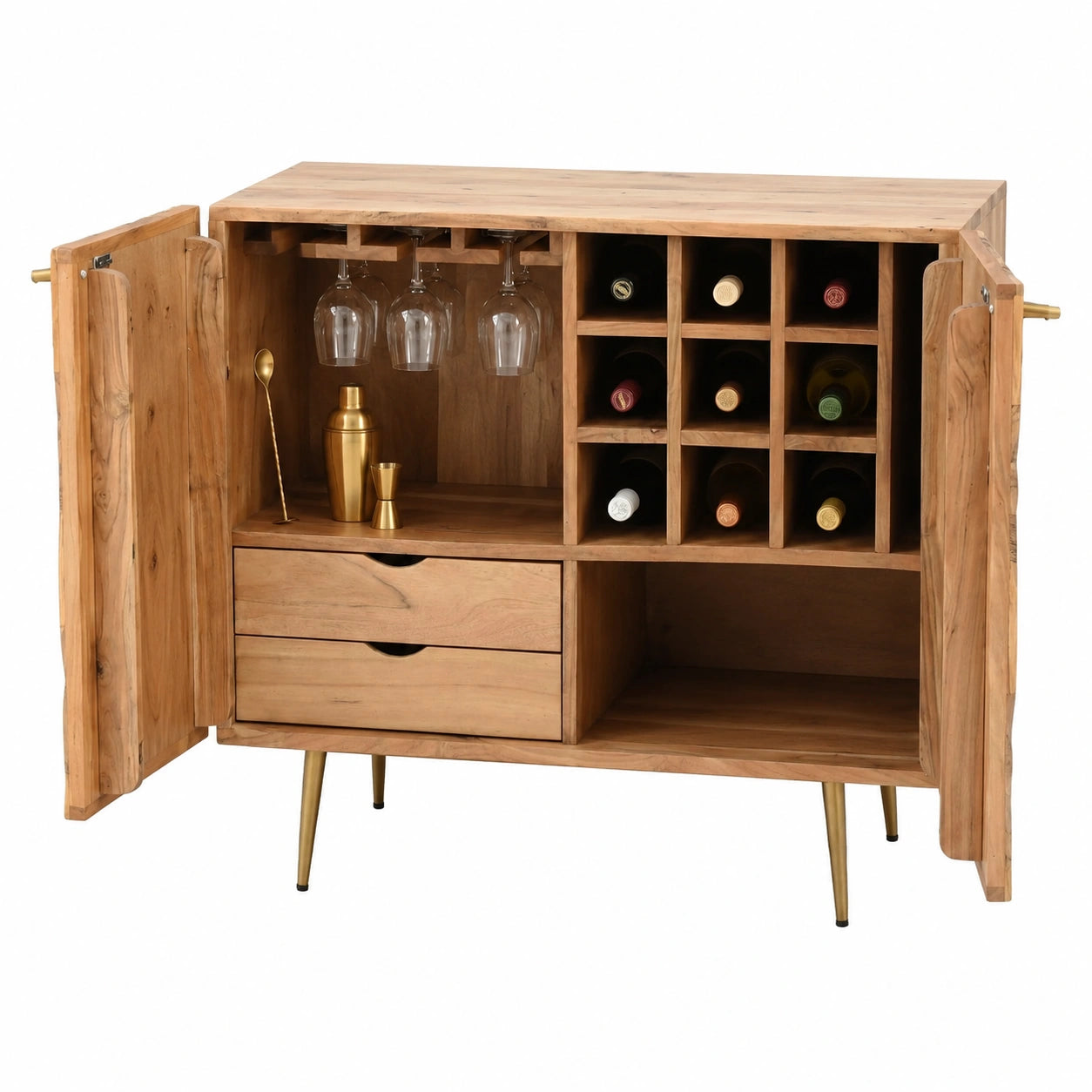 Schrank – 90 cm, aus Massivholz und Holz, Naturfarben, für Wohnzimmer